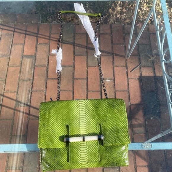 Anthropologie Leifsdottir Python Embossed Leather Bag NWT - Picture 7 of 11